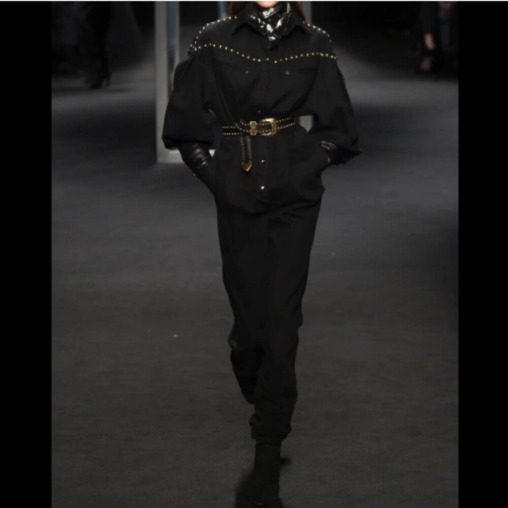Alberta Ferretti Jumpsuit Studded Denim Jumpsuit